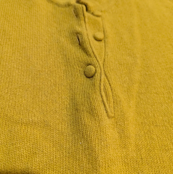 Vintage Mustard Yellow Knit Lambswool Angora Rabbit Hair Sweater Gold - Picture 8 of 9